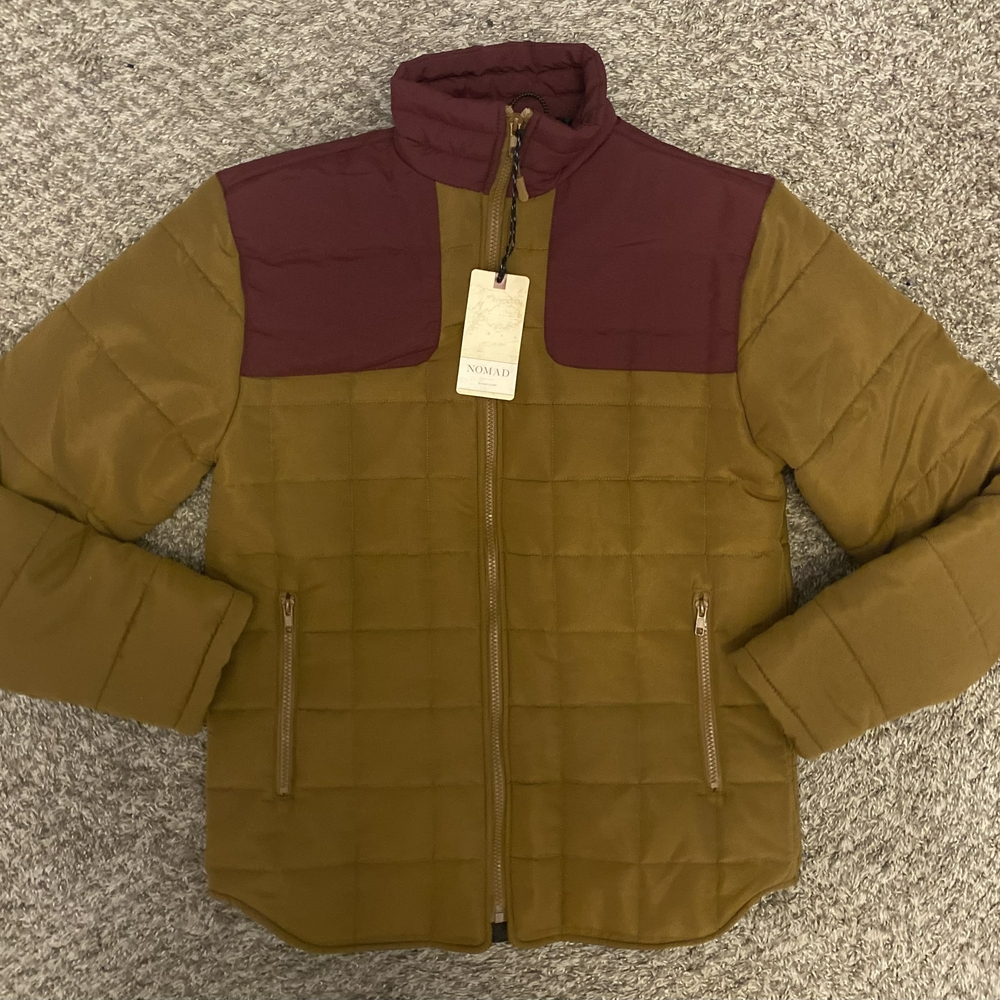 Nomad By Craft Flow Men’s Burgundy And Brown Long Sleeve Puffer Jacket Size S